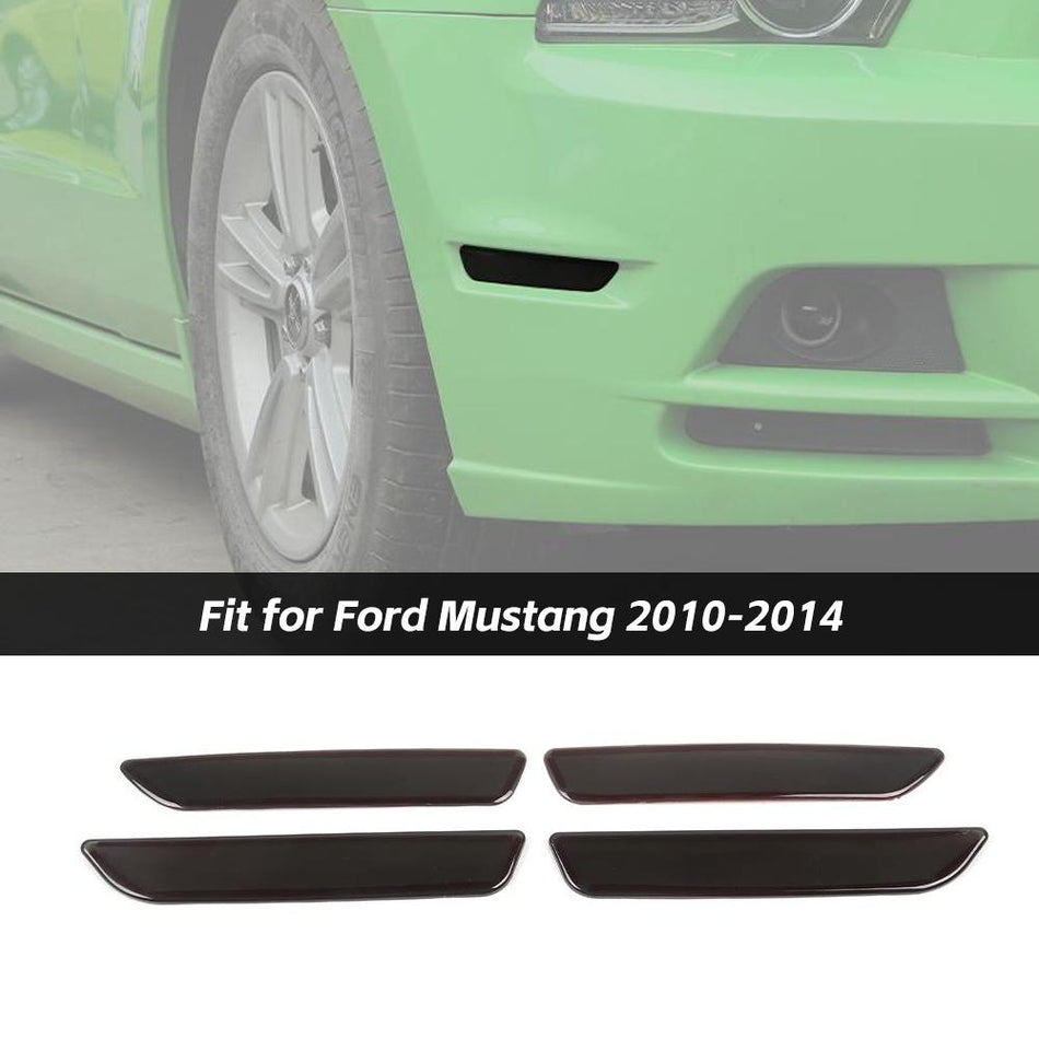 For 2010-2014 Ford Mustang Wheel Eyebrow Light Lamp Molding Cover Trim Black Smoked