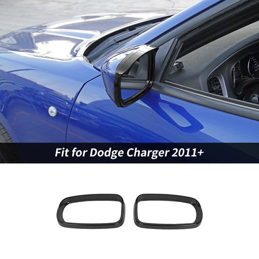 For 2011+ Dodge Charger light Green Rearview Mirror Rain Eyebrow Frame Trim
