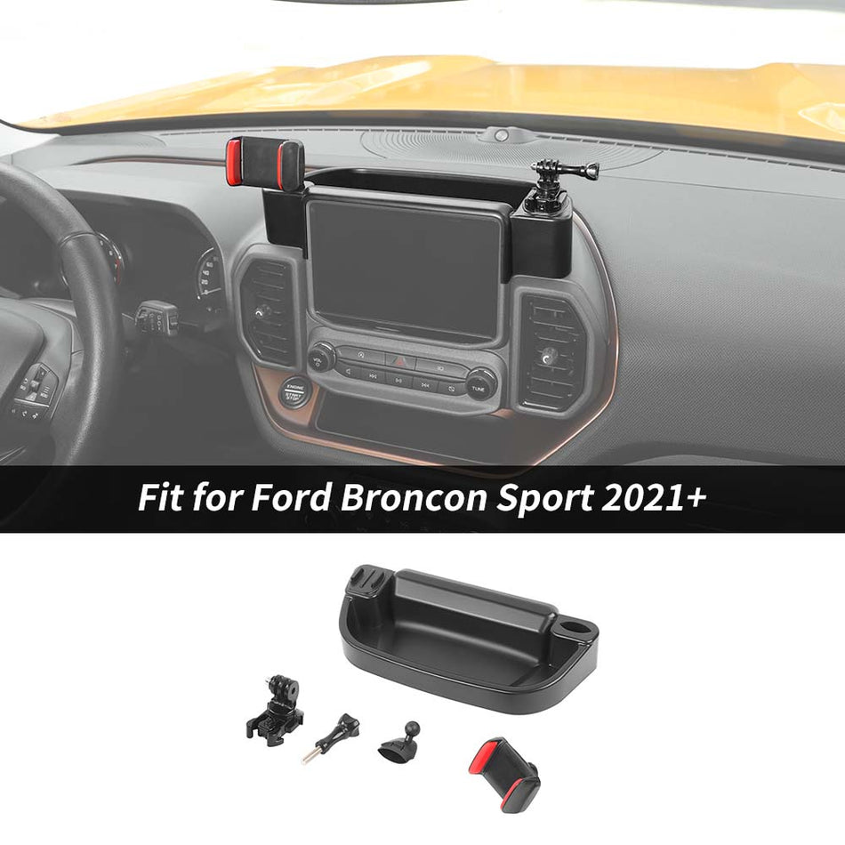 For 2021+ Ford Bronco Sport Central Console Storage Box Tray & Cell Phone Holder