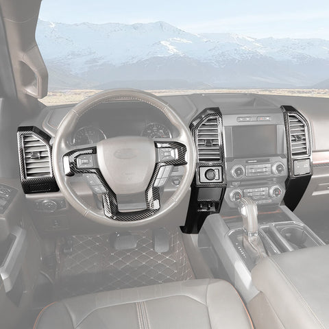 For 2015-2020 Ford F150 9 x Inner Central Control Decor Cover Trim