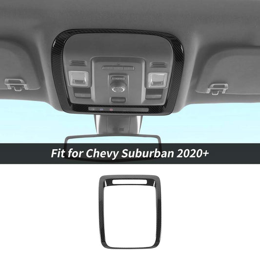 Front Roof Reading Light Lamp Panel Trim Cover For Chevy Suburban 2020+/Tahoe 2021+ Carbon Fiber Accessories | CheroCar