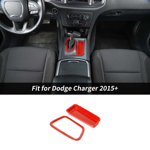 Gear Shift Trim Bezels Frame Storage Tray Box Decor For Dodge Charger 2015+ Accessories | CheroCar