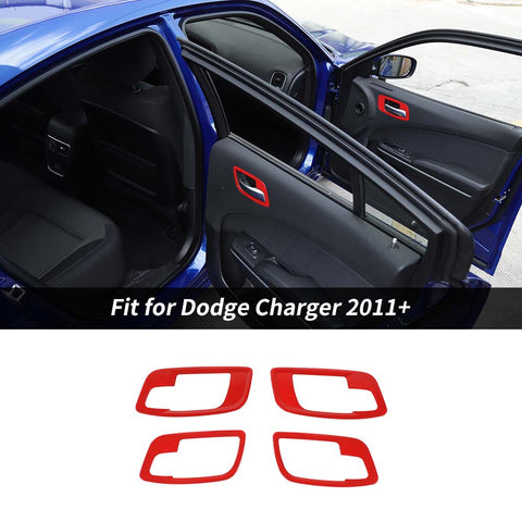 For 2011+ Dodge Charger 4 x Door Handle Bowls Cover Trim Decor Bezels