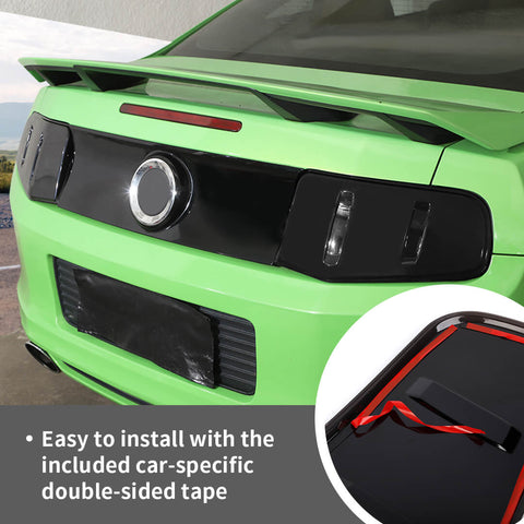 For 2010-2012 Ford Mustang Smoked Black Rear Tail Light Lamp Cover Guard Trim Bezels