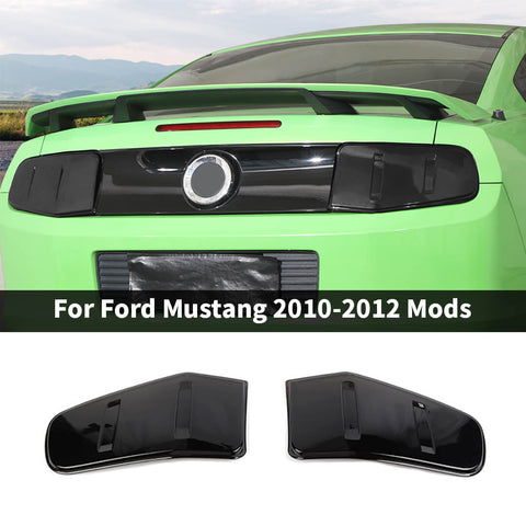 For 2010-2012 Ford Mustang Smoked Black Rear Tail Light Lamp Cover Guard Trim Bezels