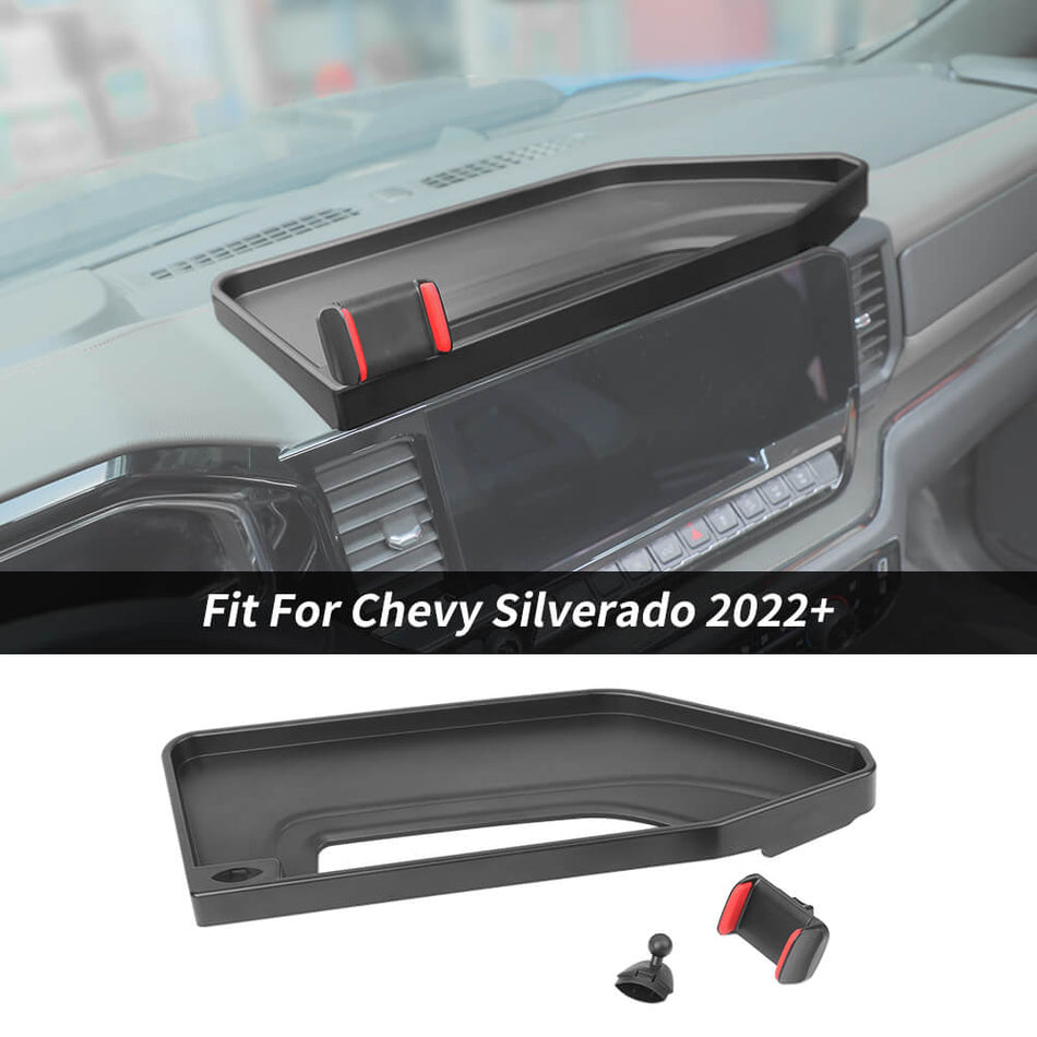 For 2022+ Chevy Silverado Phone holder Center Console Bracket & Dash Mount Box Tray