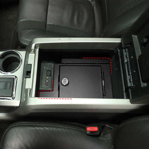 For 2009-2014 Ford F150 Raptor Center Console Safe Organizer Lock Box Safe Vault
