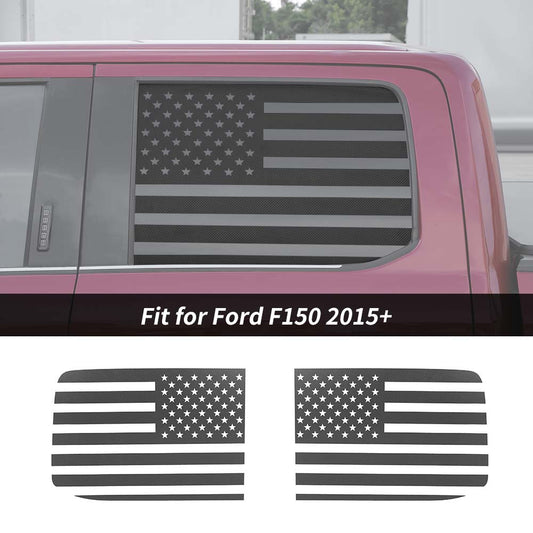 For 2015+ Ford F150 Rear Side Window Stickers Trim American Decal US Flag