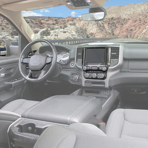 For 2018+ Dodge RAM Interior Steering Wheel Navigation Cover Trim Cover Kit