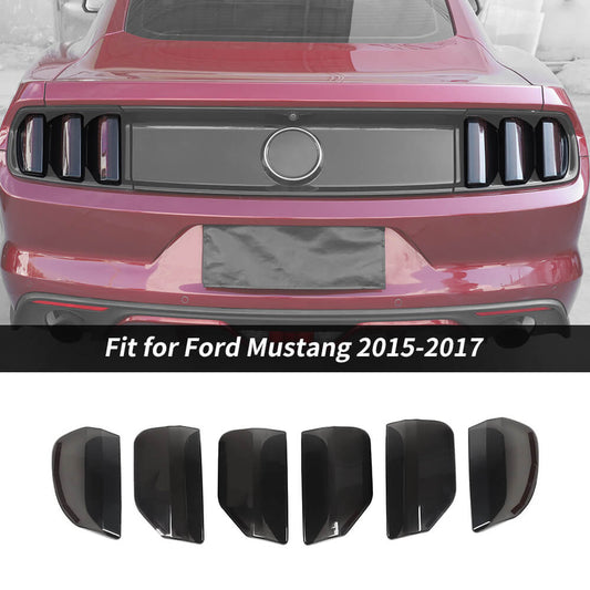 For 2015-2017 Ford Mustang Smoked Tail Light Lamp Cover Guard Trim Bezels