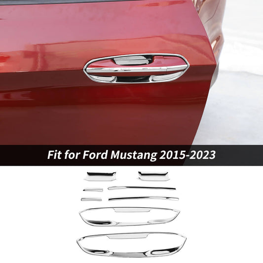 For 2015-2023 Ford Mustang Exterior Door Handle Decor Bezel Strips Cover