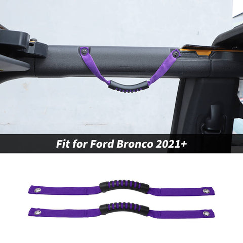 For 2021+ Ford Bronco Top Roll Bar Grab Handles Grip Paracord