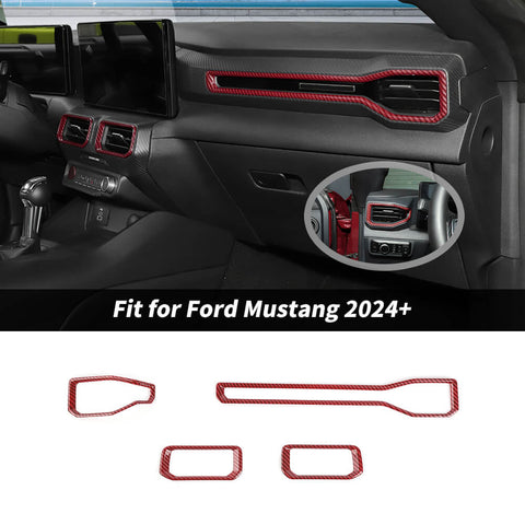For 2024+ Ford Mustang 4 x Car Center Console Air Conditioning Vent Decor Cover Trim