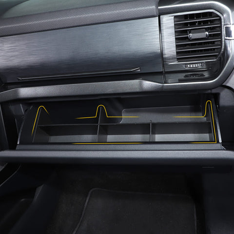 For 2021+ Ford F150 Co-pilot Glove Box Storage Insert Divider Trim