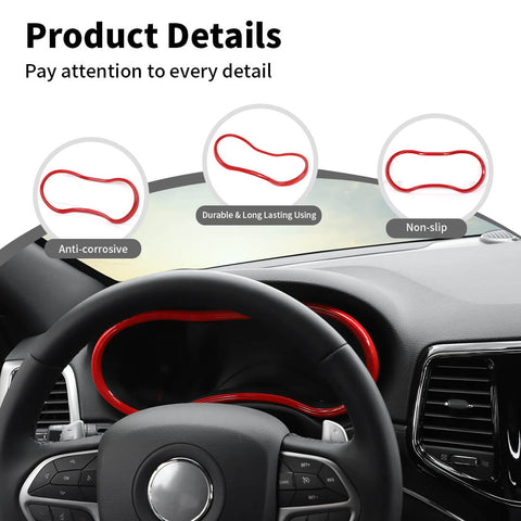 For 2011+ Dodge Durango Center Console Dashboard Instrument Ring Cover Trim