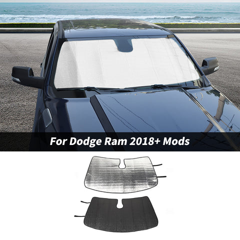 For 2018+ Dodge Ram Front Windshield Sunshade Block UV Protector Visor