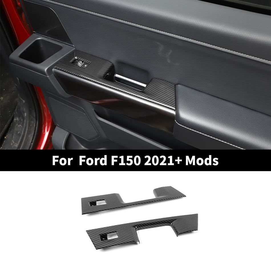 For 2021+ Ford F150 Interior Rear Door Window Lift Switch Panel Trim Cover (2 pcs)