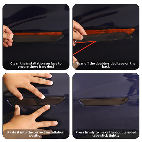 For 2015-2023 Ford Mustang Smoked Black Wheel Eyebrow Light Cover Trim Bezel