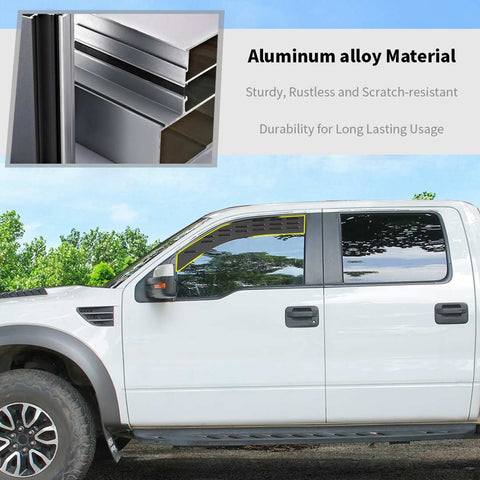 For 2009-2014 F150 black Rear Window Louver Vent Trim