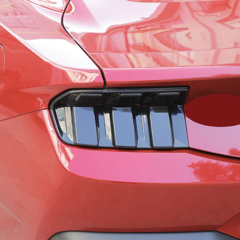 For 2024+ Ford Mustang Sides Rear Tail Light Trim Overlay Bezel Smoked Black