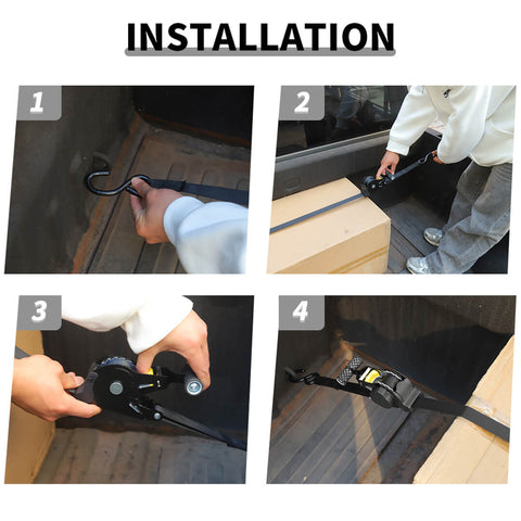 For Universal Car Cargo Fixed Straps Automatic Recycling Tensioner Accessories