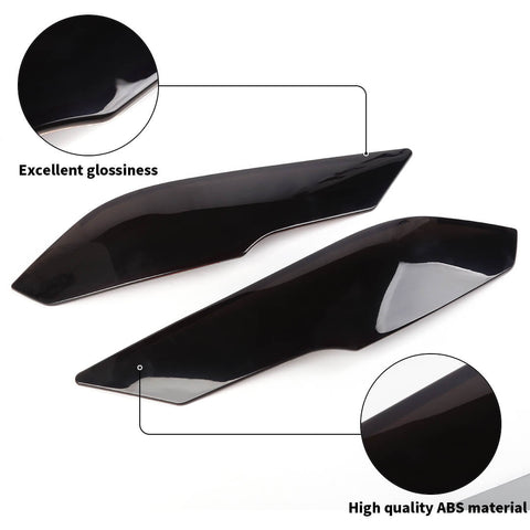 For 2018-2023 Ford Mustang Smoked Black Front Lamp Covers Fog & Head Light Trim Cover