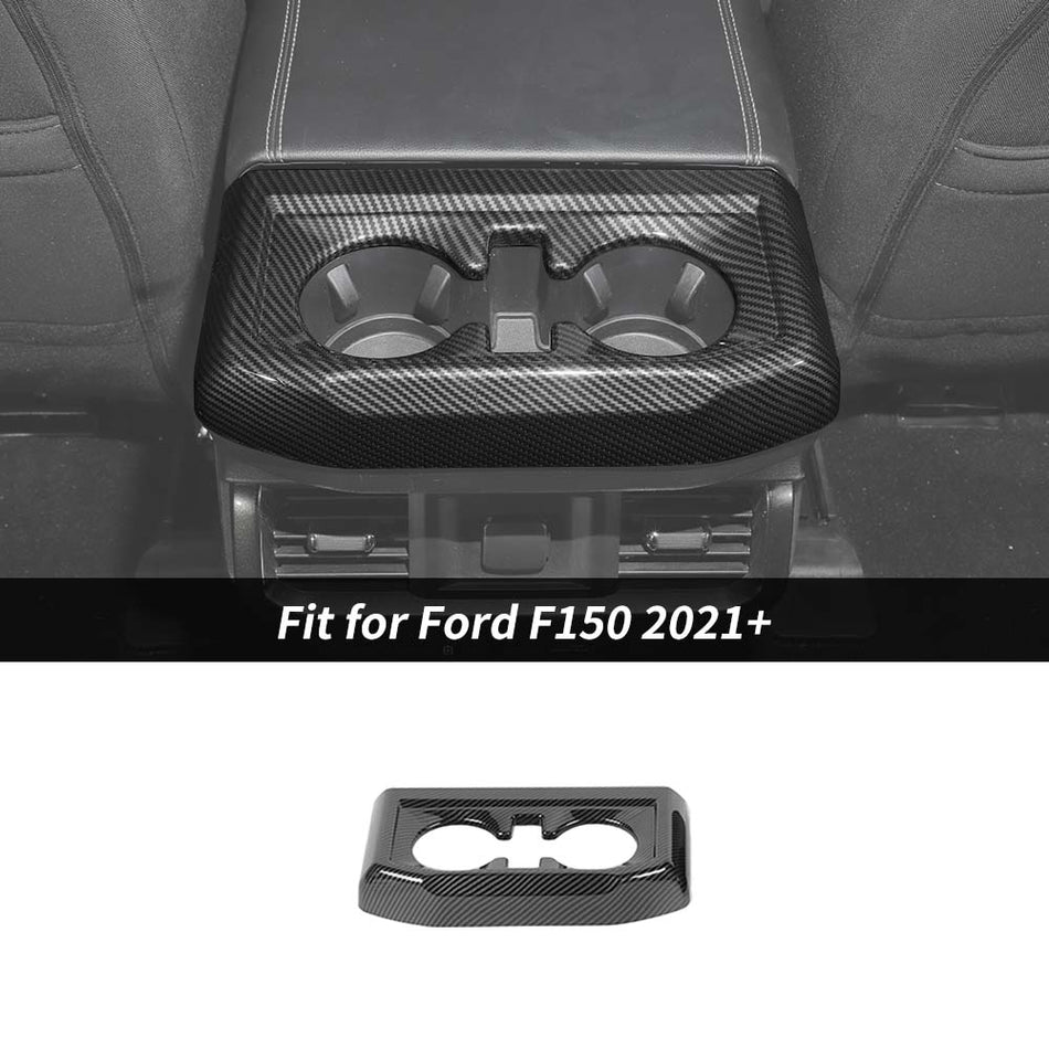 For 2021+ Ford F150 Rear Armrest Box Cup Holder Cover Trim