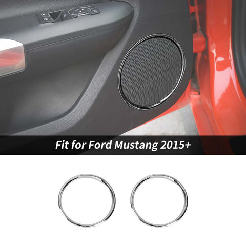 Door Speaker Horn Cover Trim Rings For Ford Mustang 2015+ Accessories | CheroCar