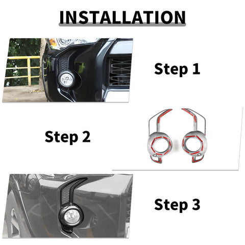 For 2014-2023 Toyota 4Runner SR5/TRD Pro Car Front Fog Light Lamp Decor Cover Trim