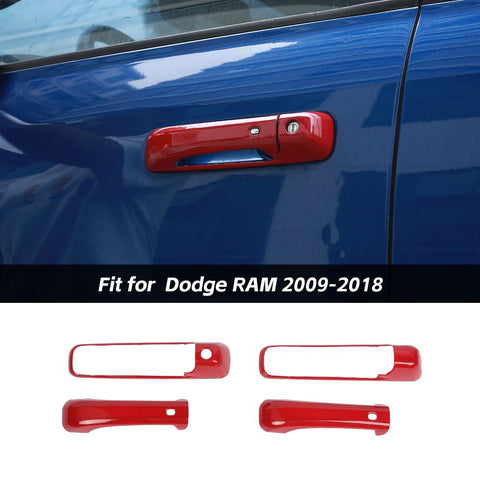 4PCS Exterior Door Handle Shell Trim Cover For Dodge RAM 1500 2009-2018 Accessories 2Dr | CheroCar