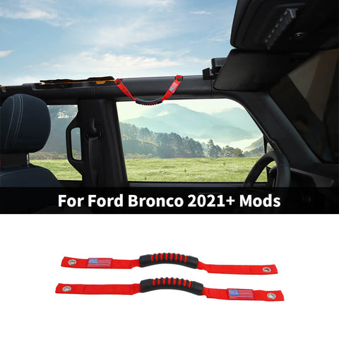 For 2021+ Ford Bronco Car Top Roll Bar Grab Handles Grip Accessories (2 pcs)