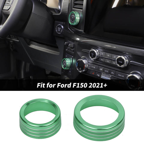 For 2021+ Ford F150 Center Control Dash 4WD/Trailer Switch Knob Rings Cover Trim