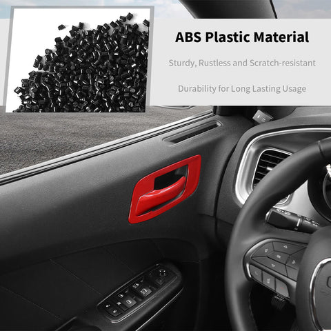 For 2011+ Dodge Charger/Chrysler 300C Interior Door Handle Ring Bowl Frame Decor Cover Trim Bezels