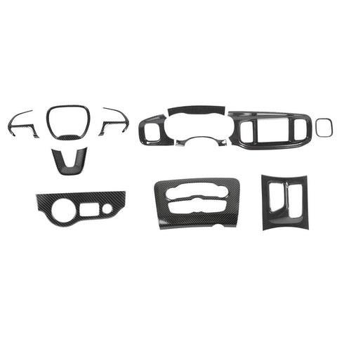 For 2015+ Dodge Charger Center Console Steering Wheel Dash Panel Cover Trim Kit