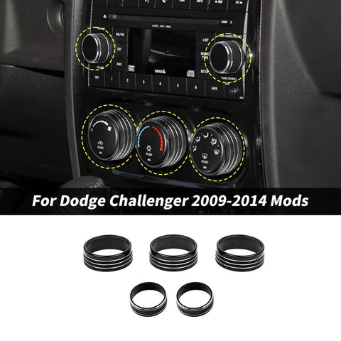 For 2009-2014 Dodge Challenger Air Conditioner & CD Switch Knob Trim Ring