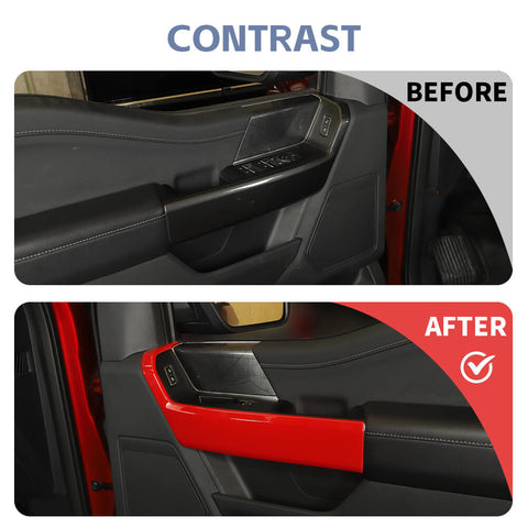 For 2021+ Ford F150 Inner Front Door Handle Panel Cover Trim Decor