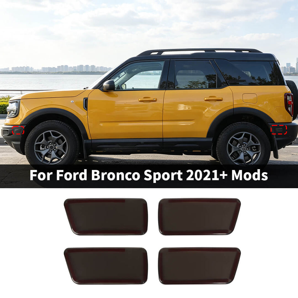 For 2021+ Ford Bronco Sport Front Rear Wheel Eyebrow Light Cover Trim (4 pcs)