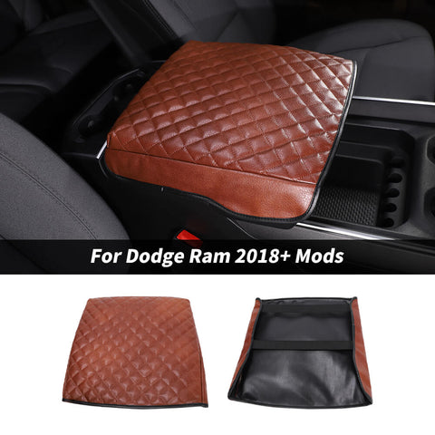 For 2018+ Dodge RAM Leather Central Armrest Box Cushion Cover Pad