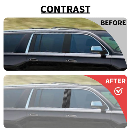 For 2015-2019 Chevy Suburban/Tahoe/GMC Yukon Window Pillar Posts Cover Trim US Flag