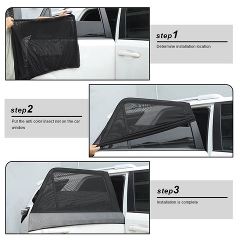 For 2010+ Toyota 4Runner/2011+ Dodge Durango Rear Window Sun Shade Breathable Mesh Side Window Screens