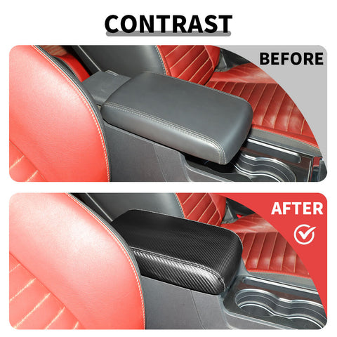 For 2009-2014 Dodge Challenger Leather Center Console Armrest Box Panel Trim Cover