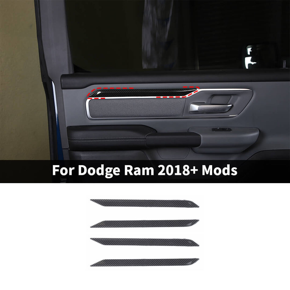 For 2018+ Dodge RAM Interior Car Door Decoration Strips Trim Cover