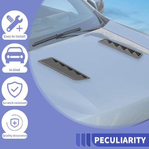 For Universal Car Exterior Hood Vent Louver Scoop Cover Air Flow Intake Cooling Panel Trim