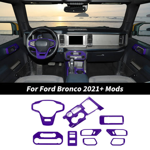 For 2021+ Ford Bronco 4 Door Interior Decoration Trim Kit 9PCS