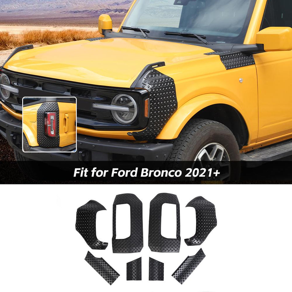 For 2021+ Ford Bronco Cowl Body Armor Outer Cowl Covers Corner Guards & Rear Taillight Trim