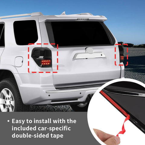 For 2010-2013 4Runner Smoked Black Tail Light Lamp Guard Cover Trim