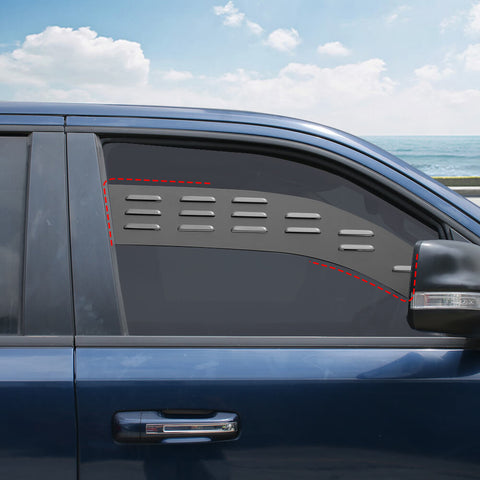For 2018+ Dodge RAM Front Rear Window Glass Louver Ventilation Panel Air Vent Plate