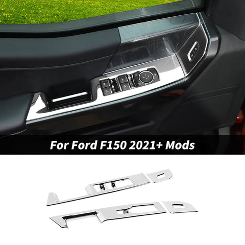 For 2021+ Ford F150 Interior Front Door Window Lift Switch Panel Trim Cover