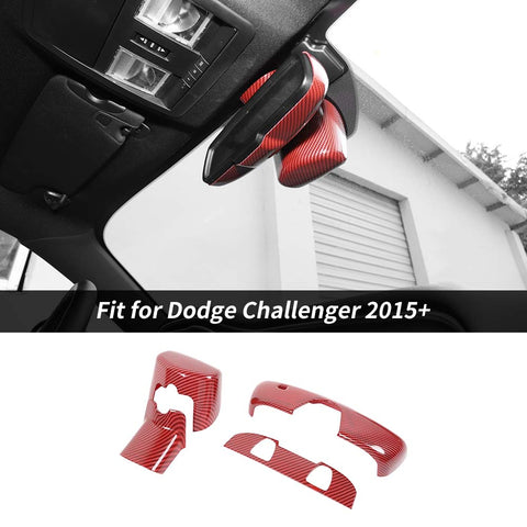 For 2015+ Dodge Challenger Interior Rear View Mirror Panel Trim Full Cover Kit