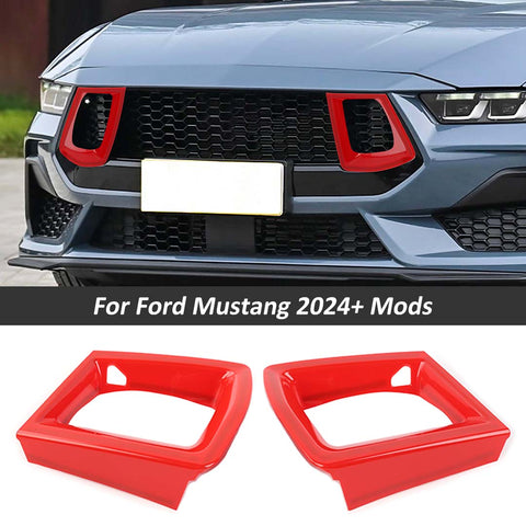 For 2024+ Ford Mustang Center Grille Both Side Outlet Vent Frame Trim
